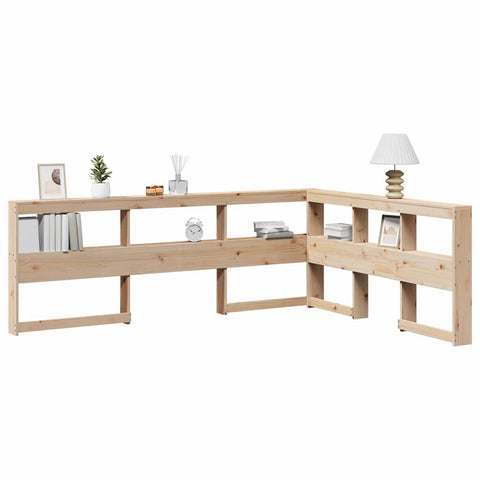 vidaXL Bookcase Headboard L-Shaped 140 cm Solid Wood Pine