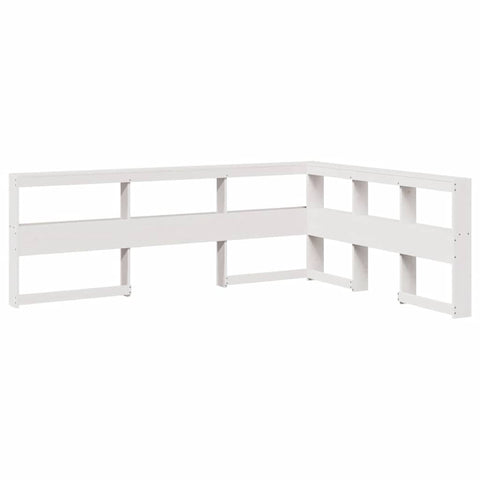 vidaXL Bookcase Headboard L-Shaped White 140 cm Solid Wood Pine