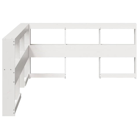 vidaXL Bookcase Headboard L-Shaped White 140 cm Solid Wood Pine