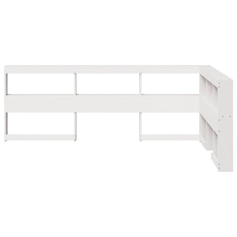 vidaXL Bookcase Headboard L-Shaped White 120 cm Solid Wood Pine