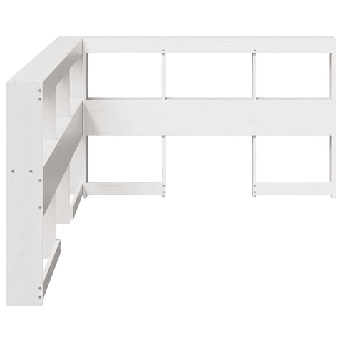 vidaXL Bookcase Headboard L-Shaped White 120 cm Solid Wood Pine
