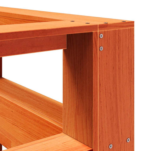 vidaXL Bookcase Headboard L-Shaped Wax Brown 120 cm Solid Wood Pine