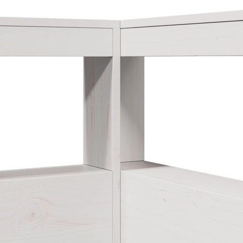 vidaXL Bookcase Headboard L-Shaped White 100 cm Solid Wood Pine