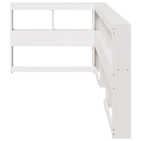 vidaXL Bookcase Headboard L-Shaped White 90 cm Solid Wood Pine