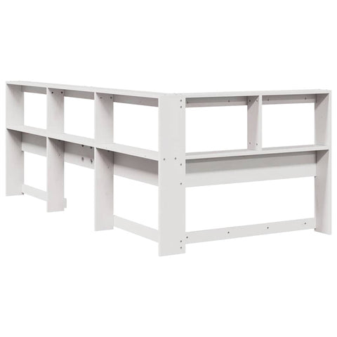 vidaXL Bookcase Headboard L-Shaped White 90 cm Solid Wood Pine