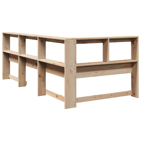 vidaXL Bookcase Headboard L-Shaped 80 cm Solid Wood Pine