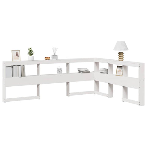 vidaXL Bookcase Headboard L-Shaped White 140 cm Solid Wood Pine