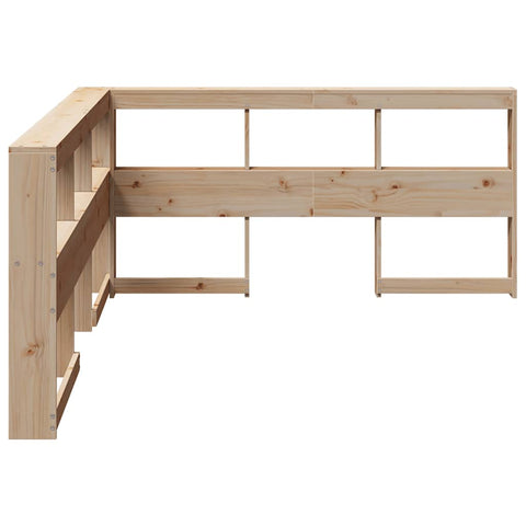 vidaXL Bookcase Headboard L-Shaped 135 cm Solid Wood Pine