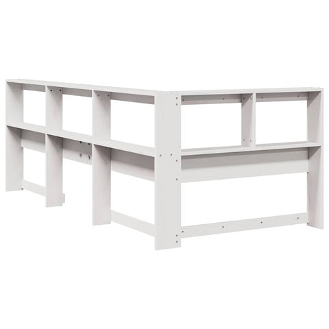 vidaXL Bookcase Headboard L-Shaped White 90 cm Solid Wood Pine
