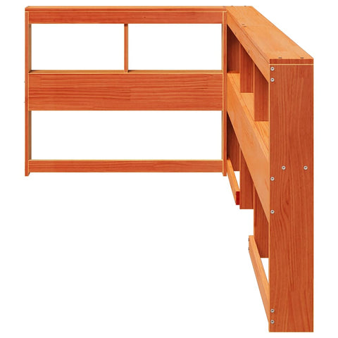 vidaXL Bookcase Headboard L-Shaped Wax Brown 90 cm Solid Wood Pine
