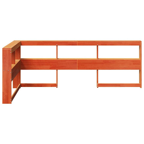 vidaXL Bookcase Headboard L-Shaped Wax Brown 90 cm Solid Wood Pine