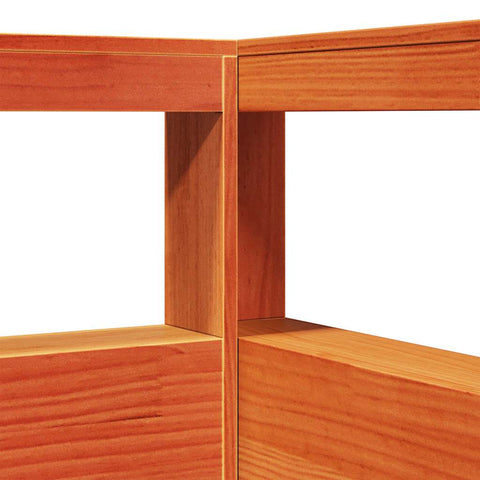 vidaXL Bookcase Headboard L-Shaped Wax Brown 90 cm Solid Wood Pine