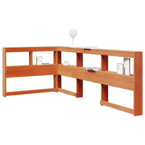 vidaXL Bookcase Headboard L-Shaped Wax Brown 90 cm Solid Wood Pine
