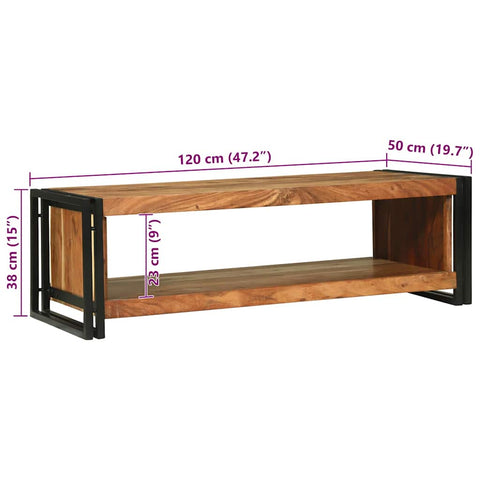 vidaXL Coffee Table Brown 120 x 50 x 38 cm Solid acacia wood