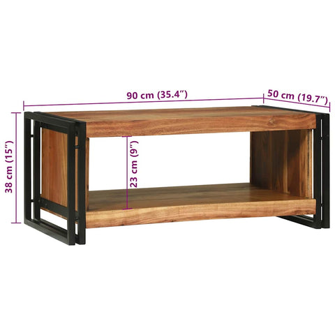 vidaXL Coffee Table Brown 90 x 50 x 38 cm Solid acacia wood