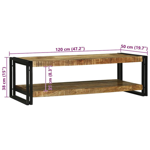 vidaXL Coffee Table Brown 120 x 50 x 38 cm Solid mango wood