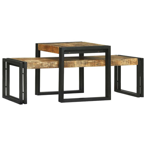 vidaXL Coffee Table 2 pcs Brown 48 x 40 x 40 cm Solid mango wood