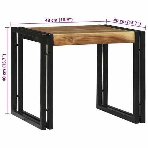 vidaXL Coffee Table 2 pcs Brown 48 x 40 x 40 cm Solid acacia wood