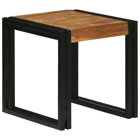 vidaXL Nesting Table 3 pcs Solid acacia wood and a metal