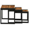 vidaXL Nesting Table 3 pcs Solid acacia wood and a metal