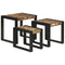 vidaXL Nesting Tables Brown and black Solid Reclaim wood