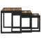 vidaXL Nesting Tables Brown and black Solid Reclaim wood