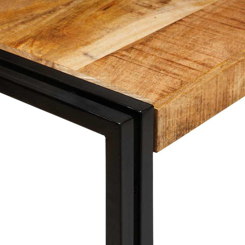 vidaXL Nesting Table 3 pcs Solid rough mango wood and a metal