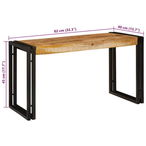 vidaXL Nesting Table 3 pcs Solid rough mango wood and a metal