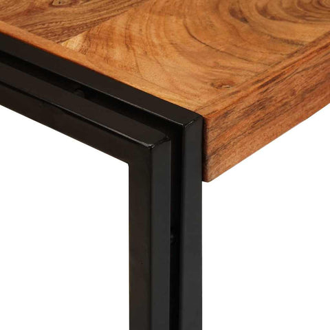 vidaXL End Tables Brown and black Solid Acacia wood