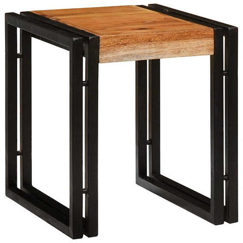 vidaXL End Tables Brown and black Solid Acacia wood