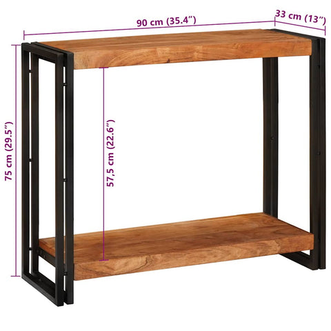 vidaXL Console Table Brown 90 x 33 x 75 cm Solid acacia wood