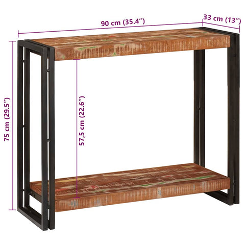 vidaXL Console Table Multicolour 90 x 33 x 75 cm Solid reclaimed wood