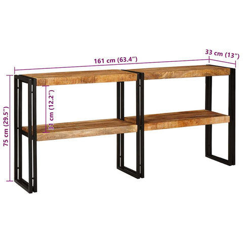 vidaXL Console Table Brown 160 x 33 x 75 cm Solid mango wood