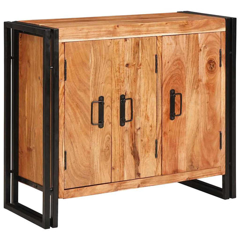 vidaXL Sideboard with Doors Brown Solid Acacia Wood and Metal