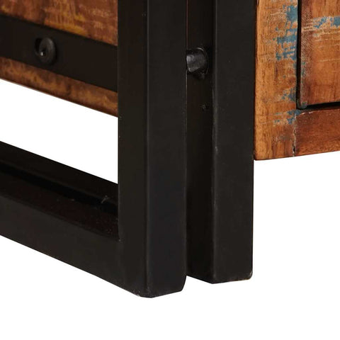 vidaXL Bookshelf with Doors Brown Solid Reclaimed Wood and Metal