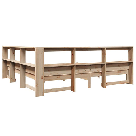 vidaXL Bookcase Bed without Mattress 200x200 cm Solid Wood Pine