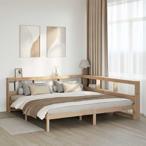 vidaXL Bookcase Bed without Mattress 200x200 cm Solid Wood Pine