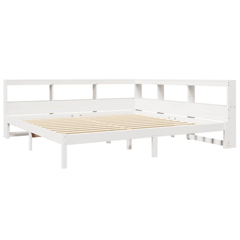 vidaXL Bookcase Bed without Mattress White 200x200 cm Solid Wood Pine