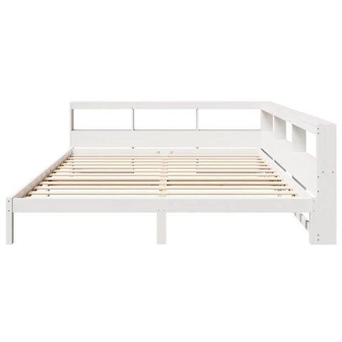vidaXL Bookcase Bed without Mattress White 200x200 cm Solid Wood Pine