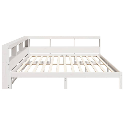 vidaXL Bookcase Bed without Mattress White 200x200 cm Solid Wood Pine