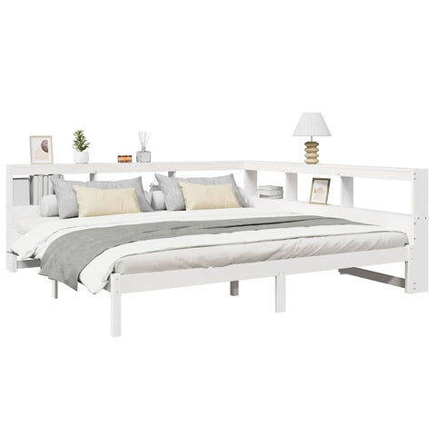 vidaXL Bookcase Bed without Mattress White 180x200 cm Solid Wood Pine