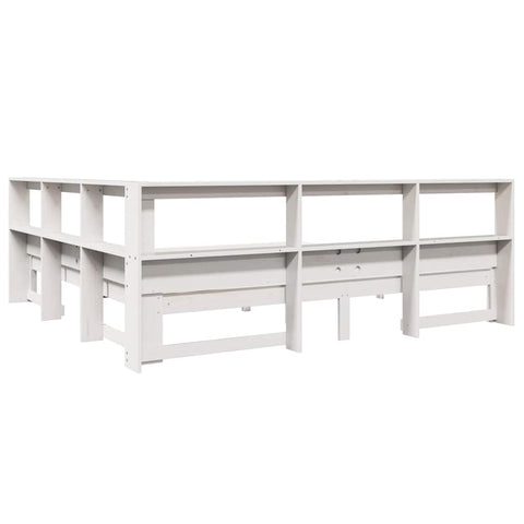 vidaXL Bookcase Bed without Mattress White 180x200 cm Solid Wood Pine