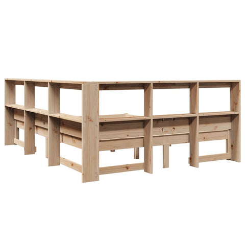 vidaXL Bookcase Bed without Mattress 160x200 cm Solid Wood Pine
