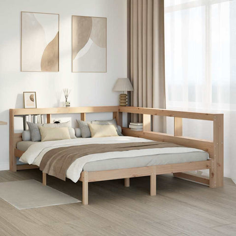 vidaXL Bookcase Bed without Mattress 160x200 cm Solid Wood Pine