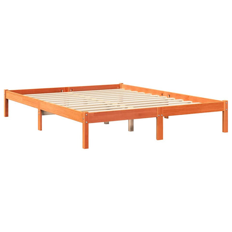 vidaXL Bookcase Bed without Mattress Wax Brown 160x200 cm Solid Wood Pine