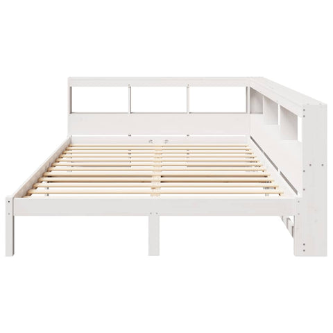 vidaXL Bookcase Bed without Mattress White 150x200 cm Solid Wood Pine