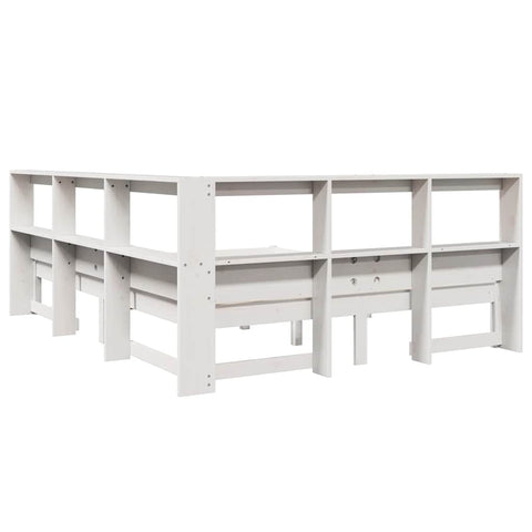 vidaXL Bookcase Bed without Mattress White 150x200 cm Solid Wood Pine