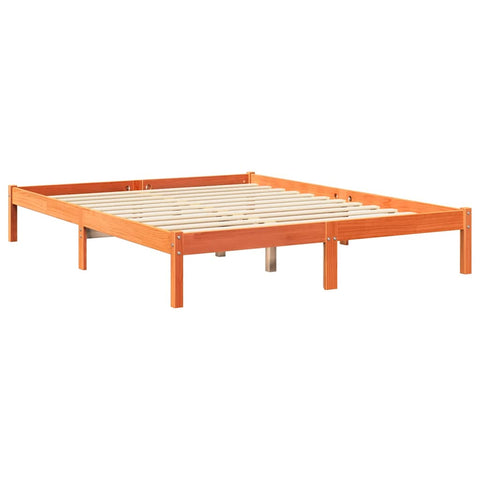 vidaXL Bookcase Bed without Mattress Wax Brown 150x200 cm Solid Wood Pine