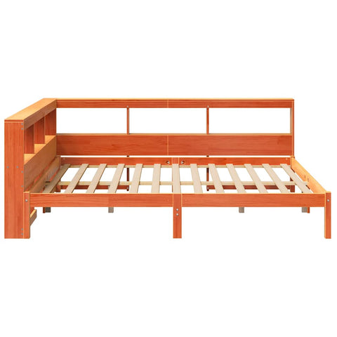 vidaXL Bookcase Bed without Mattress Wax Brown 150x200 cm Solid Wood Pine