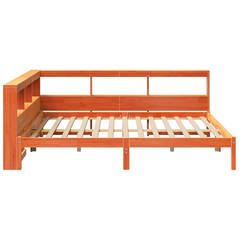 vidaXL Bookcase Bed without Mattress Wax Brown 140x200 cm Solid Wood Pine